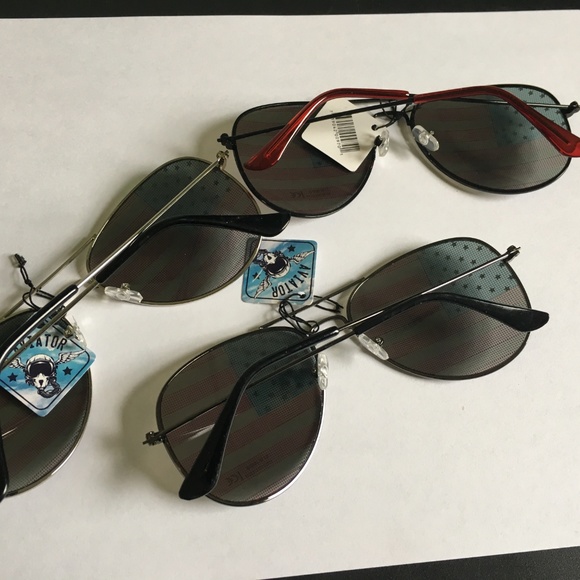American Flag Lenses Aviator Sunglasses - Picture 6 of 6